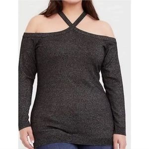 Torrid Size 2 (18/20) Chrome Metallic Sweater